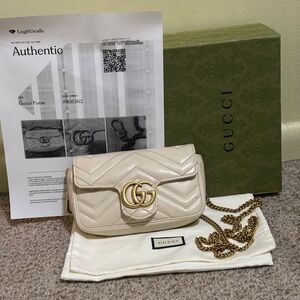 Gucci Cream Quilted Leather Crossbody Bag
